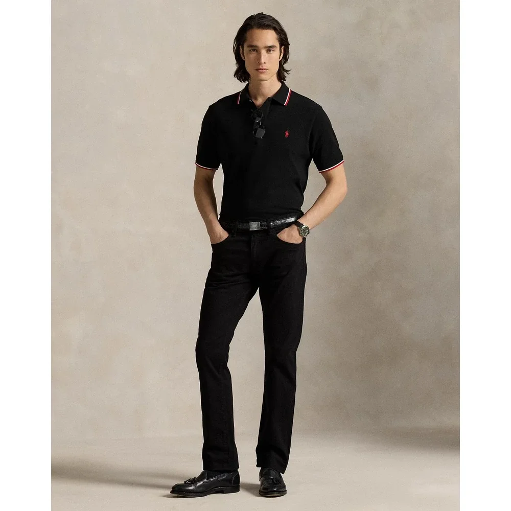 Polo Ralph Lauren Men's Classic Fit Mesh Polo Shirt Black Size Large NEW